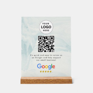 En Acrylique Code QR de critiques Google sur un panneau de tabl