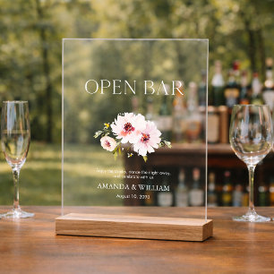 En Acrylique Élégant panneau à barres ouvertes florales