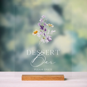En Acrylique Élégant panneau de la barre de dessert fleurie