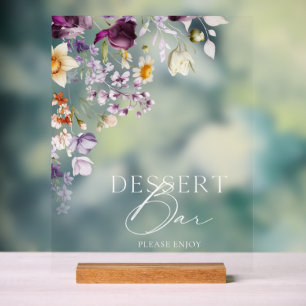 En Acrylique Élégant panneau de la barre de dessert fleurie