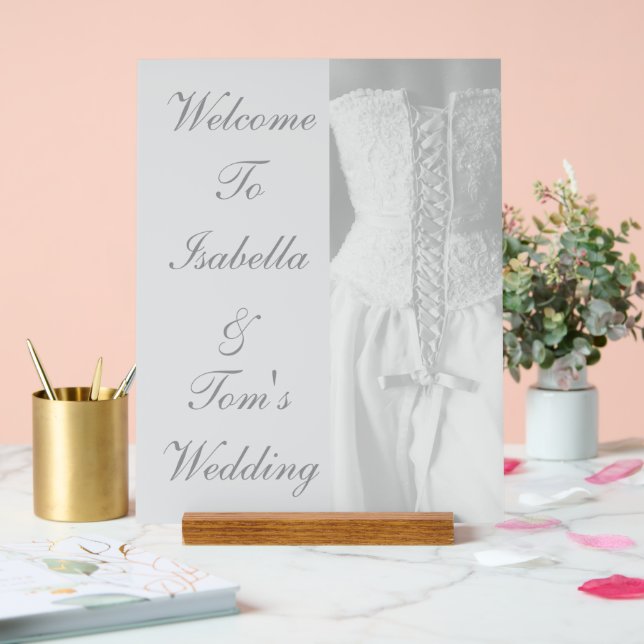 En Acrylique Élégant panneau de mariage à l'écriture script pou (Mariage)