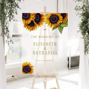 En Acrylique Elégant rustique chic mariage dépoli panneau d'acc