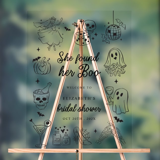 En Acrylique Elle a trouvé son Boo Panneau de Bienvenue pour la (Neutre)