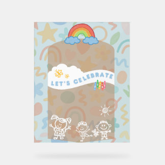 En Acrylique Flyer pour enfants éditable ! Panneau mignon et es