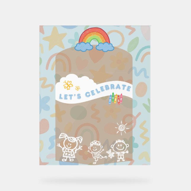 En Acrylique Flyer pour enfants éditable ! Panneau mignon et es (Recto)