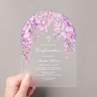 Invitations acryliques de confirmation de la glyci