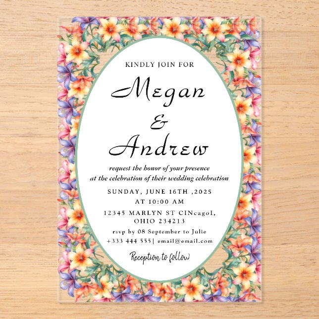 En Acrylique Invitations acryliques mariages (Recto)