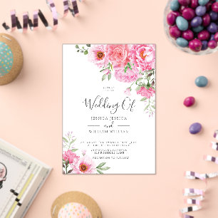 En Acrylique Invitations de mariage Rose moderne et tendance