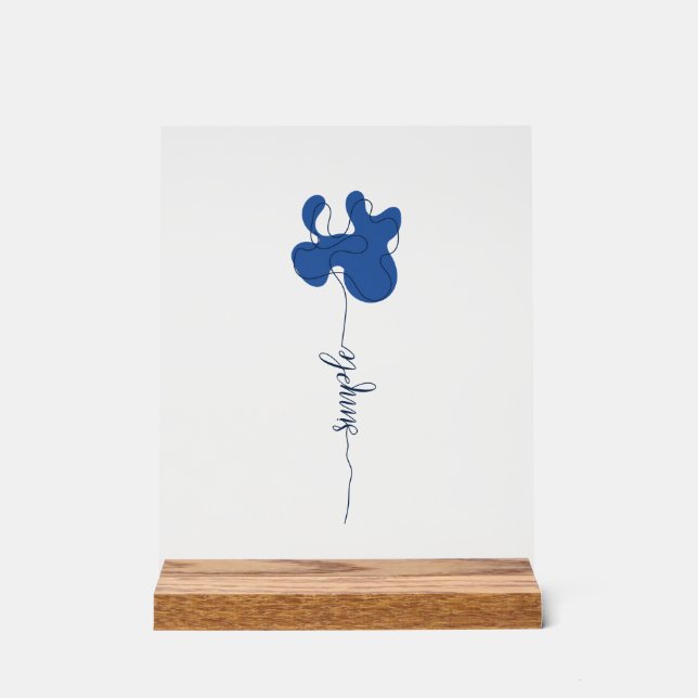 En Acrylique Minimalisme Panneau de fleurs acryliques simple (Recto)