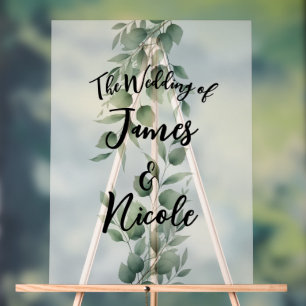 En Acrylique Minimalisme végétal pour un panneau de mariage mod