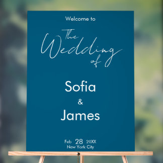 En Acrylique Modèle de panneau de bienvenue de mariage personna