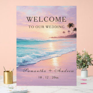 En Acrylique Modèle de panneau de bienvenue pour mariage sur la