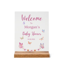 Panneau Baby shower d'accueil papillon