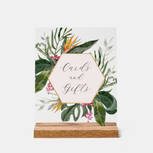 En Acrylique Panneau Cartes et Cadeaux Floraux Tropicaux
