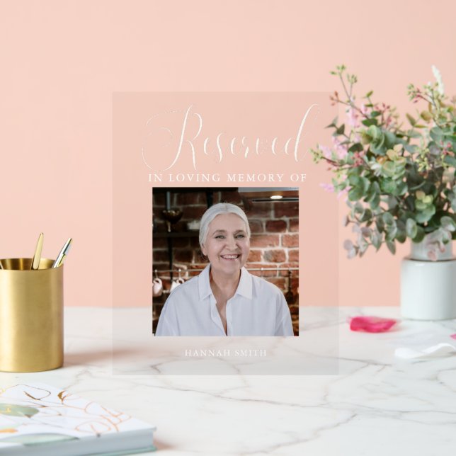 En Acrylique Panneau commémoratif réservé moderne pour photo (Mariage)