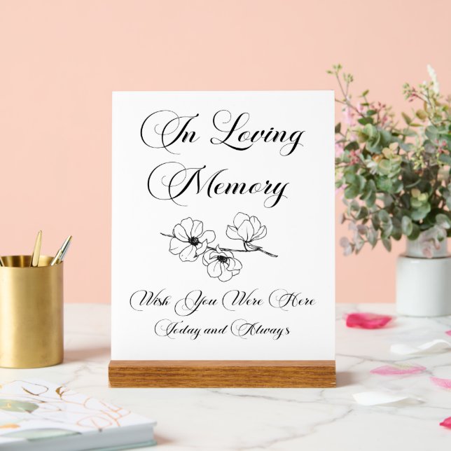 En Acrylique Panneau commémoratif 'Vous nous manquez' écriture  (Mariage)