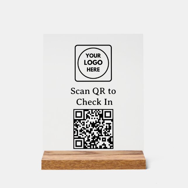 En Acrylique Panneau d'affichage de logo de code QR personnalis (Recto)