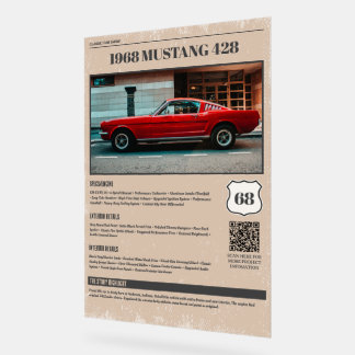 En Acrylique Panneau d'affichage de voiture de véhicule classiq