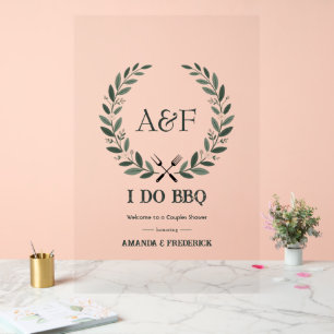 En Acrylique Panneau de bienvenue de mariage BBQ Rustique Moder