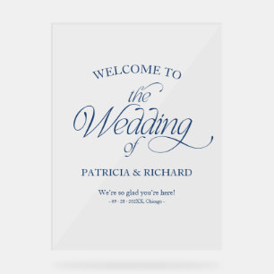En Acrylique Panneau de Bienvenue de Mariage Minimaliste Modern