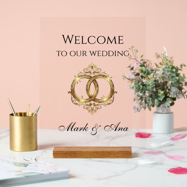 En Acrylique Panneau de bienvenue de mariage moderne (Mariage)