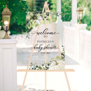 En Acrylique Panneau de bienvenue pour Baby Shower automnal ave