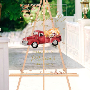 En Acrylique Panneau de bienvenue pour Baby Shower automnal sur
