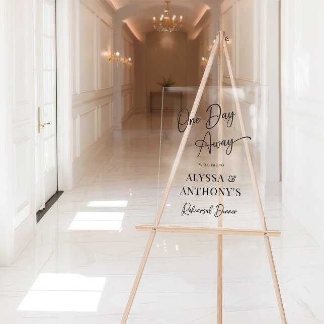 En Acrylique Panneau de bienvenue pour dîner de répétition à un (Créateur téléchargé)