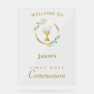 En Acrylique Panneau de bienvenue pour la Première Communion