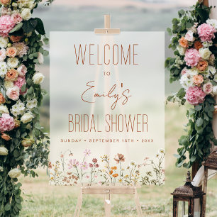 En Acrylique Panneau de bienvenue pour une baby shower Bohème F