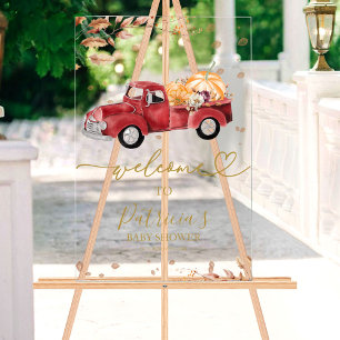 En Acrylique Panneau de bienvenue pour une baby shower d'automn