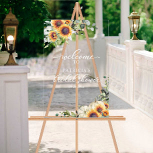 En Acrylique Panneau de bienvenue pour une fête prénuptiale d'a