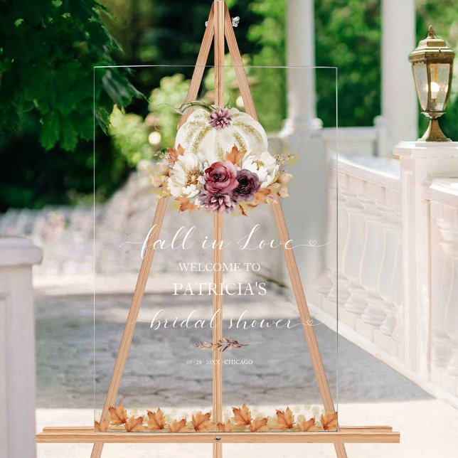 En Acrylique Panneau de bienvenue pour une fête prénuptiale Fal (Créateur téléchargé)