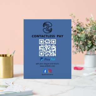En Acrylique Panneau de code QR de paiement sans contact