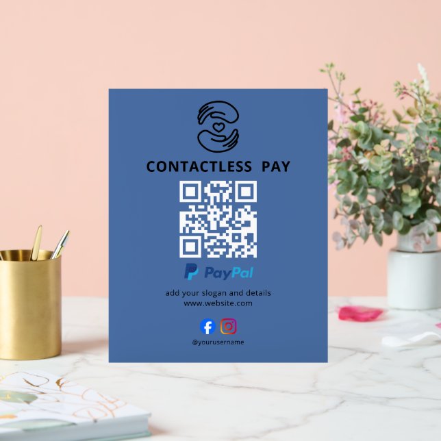 En Acrylique Panneau de code QR de paiement sans contact  (Mariage)