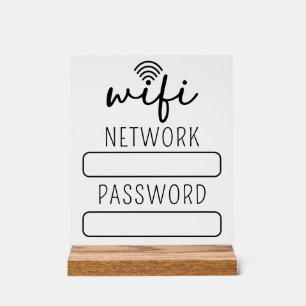 En Acrylique Panneau de compte Wi-Fi client personnalisé