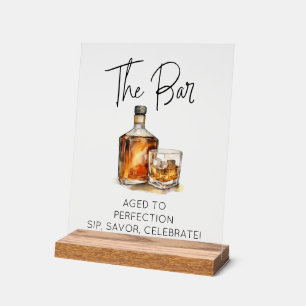En Acrylique Panneau de la barre à whisky clair et personnalisa