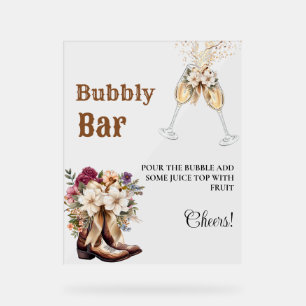 En Acrylique Panneau de la table Bubbly Bar Cowboy Ouest