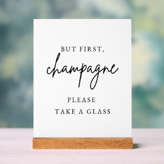 En Acrylique Panneau de mariage Champagne