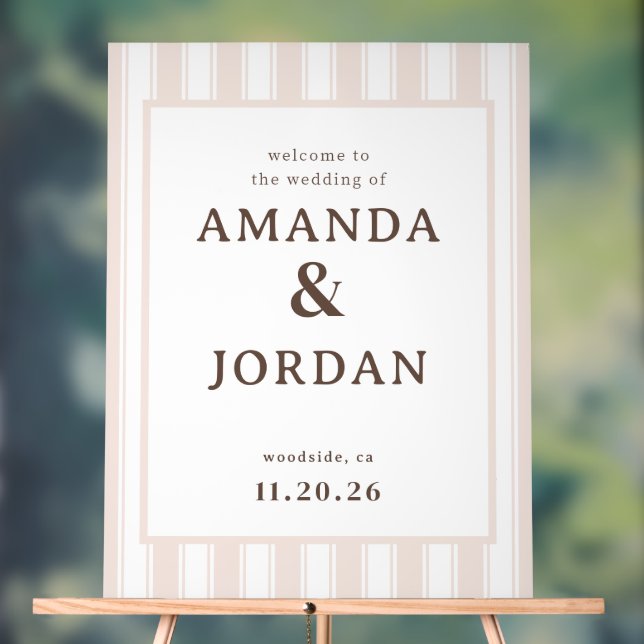 En Acrylique Panneau de mariage élégant beige (Neutre)