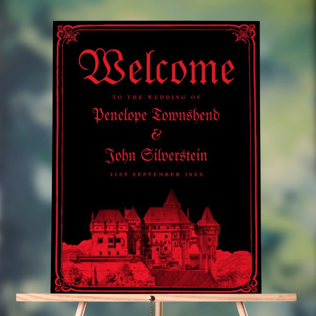 En Acrylique Panneau de mariage gothique vampire château fronti (Neutre)