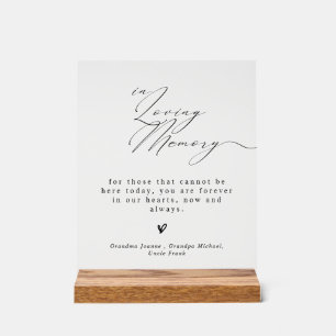 En Acrylique Panneau de mariage minimaliste à la mémoire de