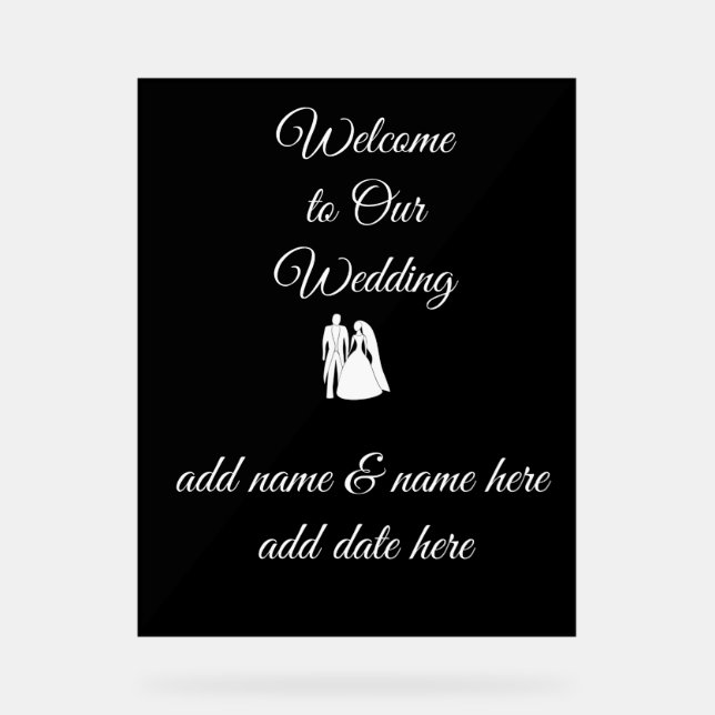 En Acrylique Panneau de mariage / réception (Recto)