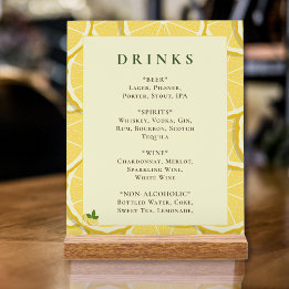En Acrylique Panneau de menu de boissons au citron Main Squeeze