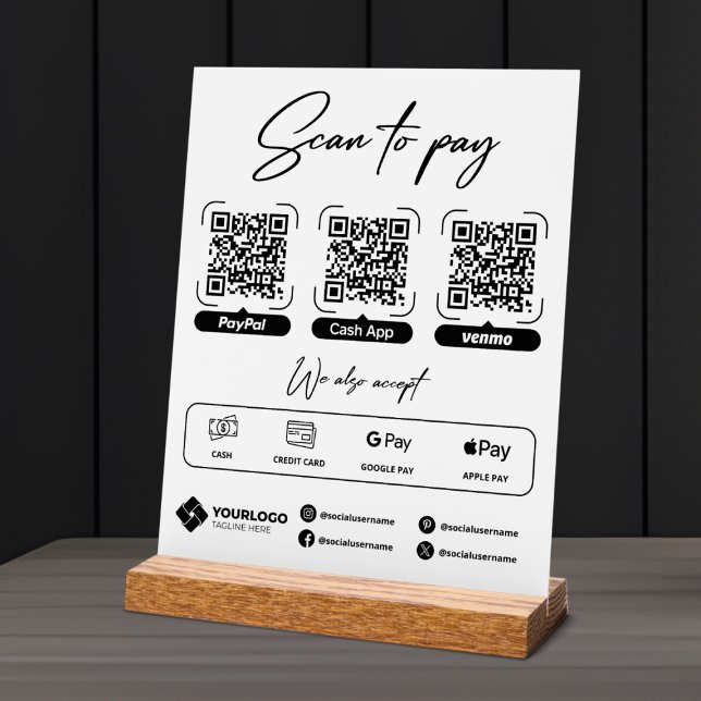 En Acrylique Panneau de paiement par QR code Scan to Pay (Créateur téléchargé)