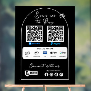 En Acrylique Panneau de petit commerce pour payer avec un code 