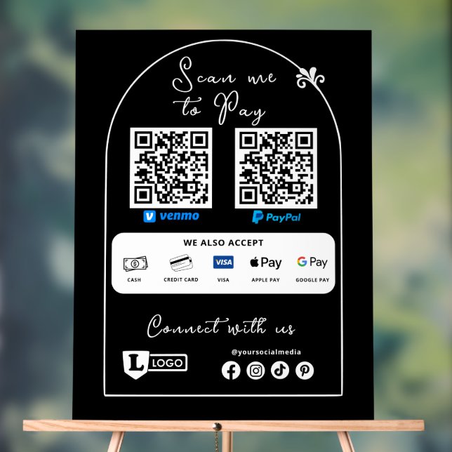 En Acrylique Panneau de petit commerce pour payer avec un code  (Neutre)