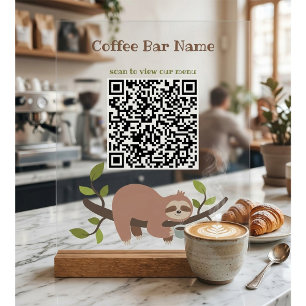 En Acrylique Panneau de piédestal de code QR de paresseux perso