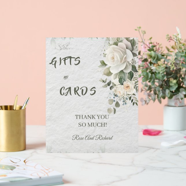 En Acrylique Panneau de table de mariage botanique pastel roman (Mariage)