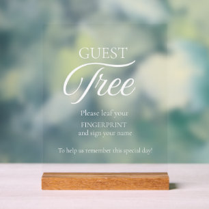 En Acrylique Panneau d'empreintes digitales de l'arbre Mariage